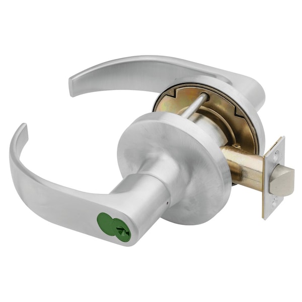 Grade 1 Entry Cylindrical Lock, SFIC Prep With Construction Core, Quantum Lever, Standard Rose, Sati